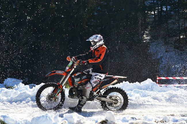 Dirt bike in snow