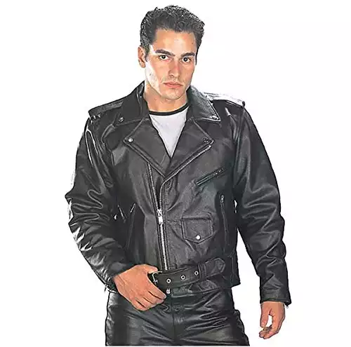 The Xelement Leather Motorcycle Biker Jacket