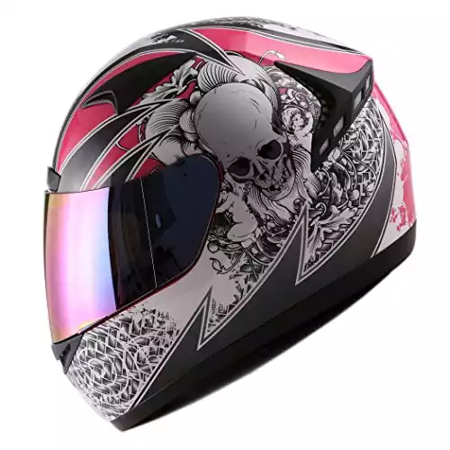 1 Storm Pink Japanese Style Motorcycle Helmet